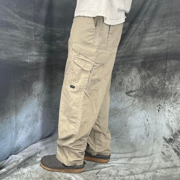 Y2K True Spec Baggy Cargo Pants Loose fit size 34 x 29 tan cream - Picture 1 of 7